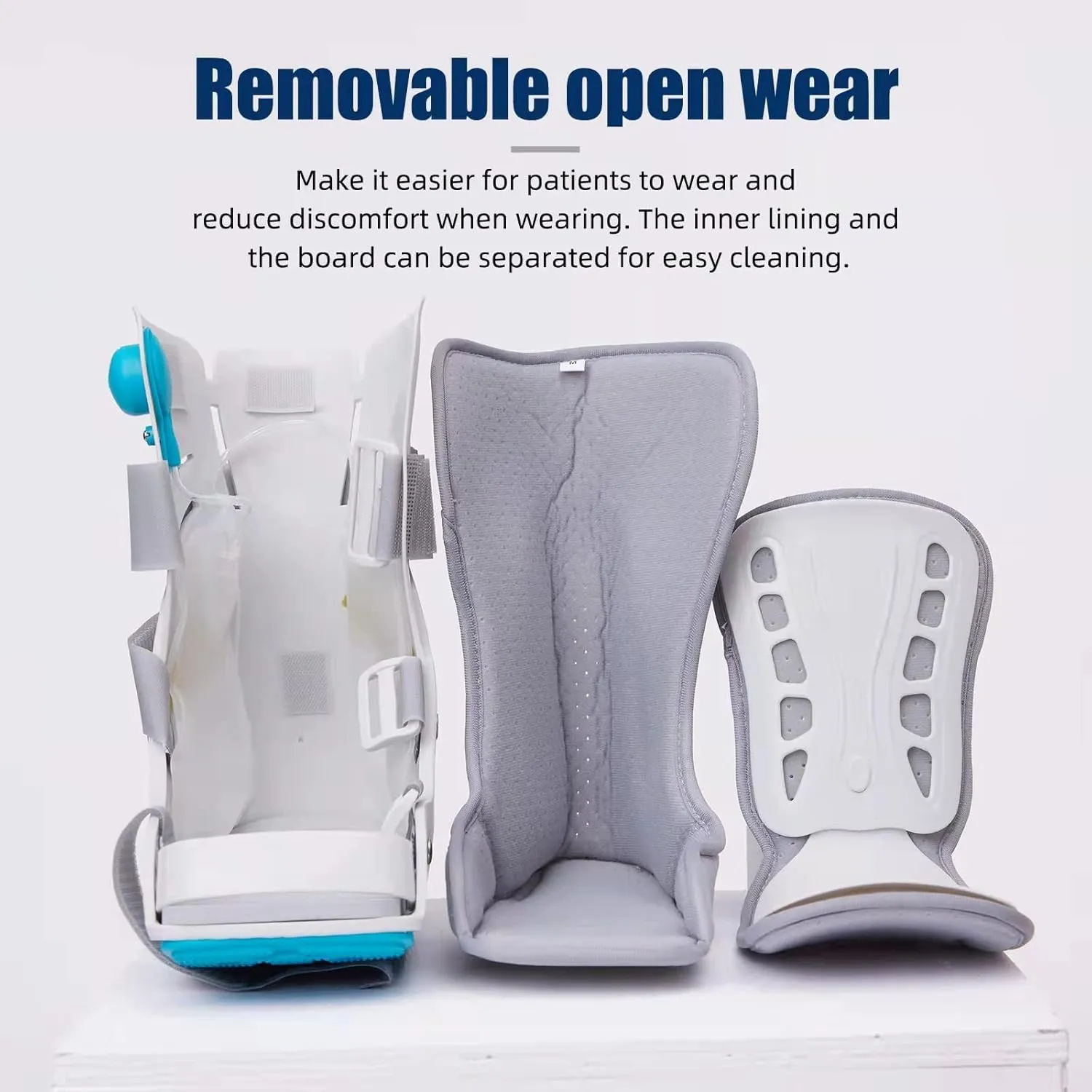 Air Cam Walker Fracture Boot, Medical Inflatable Walking Boot, Orthopaedic boot for Sprained Ankle, Stress Fracture, Broken Foot or Achilles Tendonitis (Manual Inflation, M)