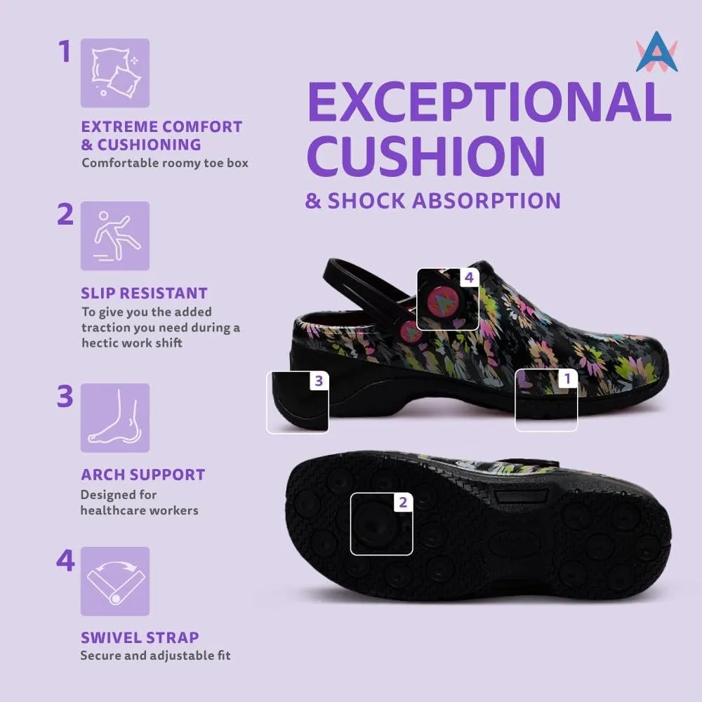 Anywear Zone Nursing Clogs for Women and Men - Lightweight Slingback Non-Slip Work Shoes with Exceptional EVA Cushioning, Ventilated Insoles