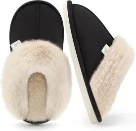 Aomigoct Slippers for Women House Shoes: Memory Foam Fuzzy Womens Slippers Indoor Outdoor Fluffy Bedroom Shoes Slip On
