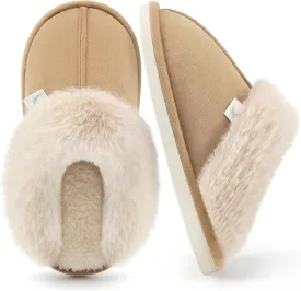 Aomigoct Slippers for Women House Shoes: Memory Foam Fuzzy Womens Slippers Indoor Outdoor Fluffy Bedroom Shoes Slip On