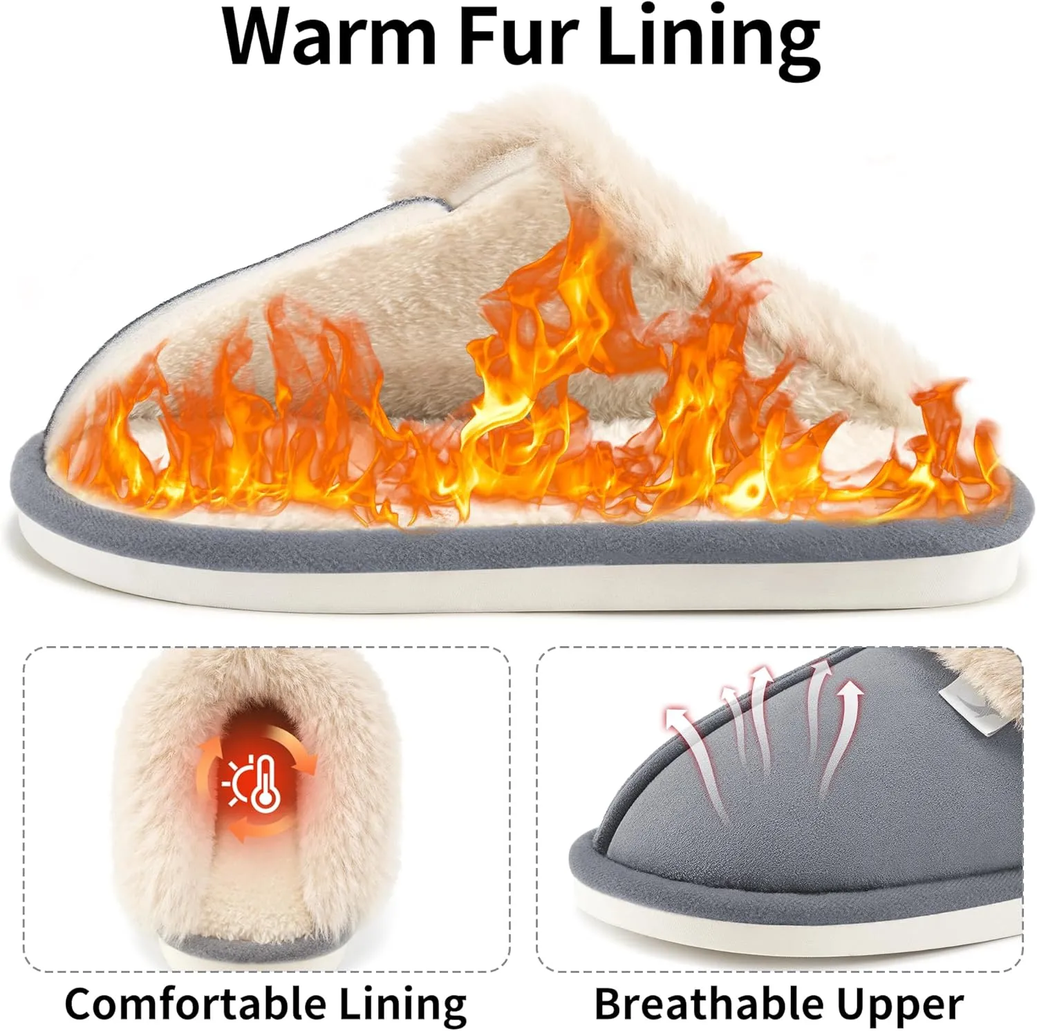 Aomigoct Slippers for Women House Shoes: Memory Foam Fuzzy Womens Slippers Indoor Outdoor Fluffy Bedroom Shoes Slip On