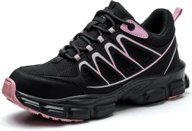 Asiman Steel Toe Shoes for Women Pink Safety Toe Shoes Breathable Lightweight Composite Work Sneakers