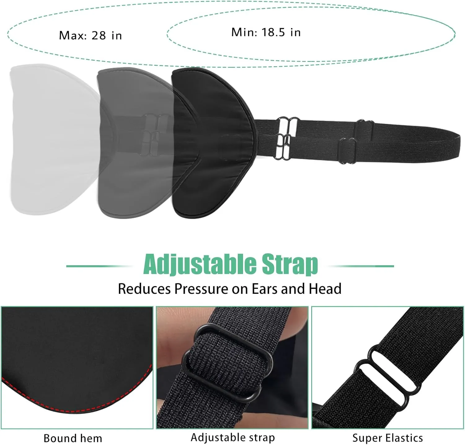 BeeVines Sleep Mask, 2 Pack 100% Real Natural Silk Eye Masks with Adjustable Strap for Sleeping, Mulberry Silk Eye Shade Cover, Blocks Light Reduces Puffy Eyes Traveling Gifts(Black & Galaxy Grey)