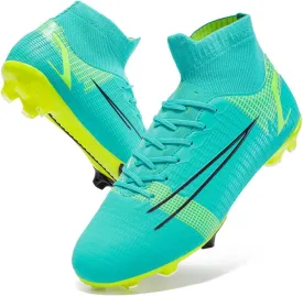 breooes Mens Soccer Cleats Football Boots Professional Training Turf Mens Outdoor Indoor Sports Athletic Big Boy's Fashion Sneaker