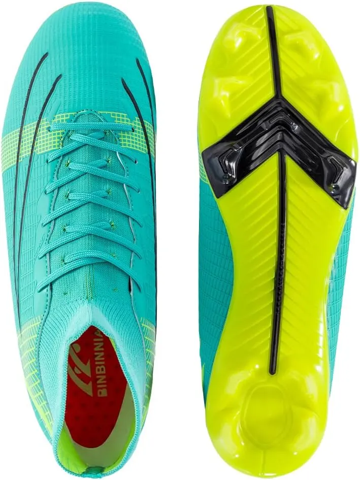 breooes Mens Soccer Cleats Football Boots Professional Training Turf Mens Outdoor Indoor Sports Athletic Big Boy's Fashion Sneaker