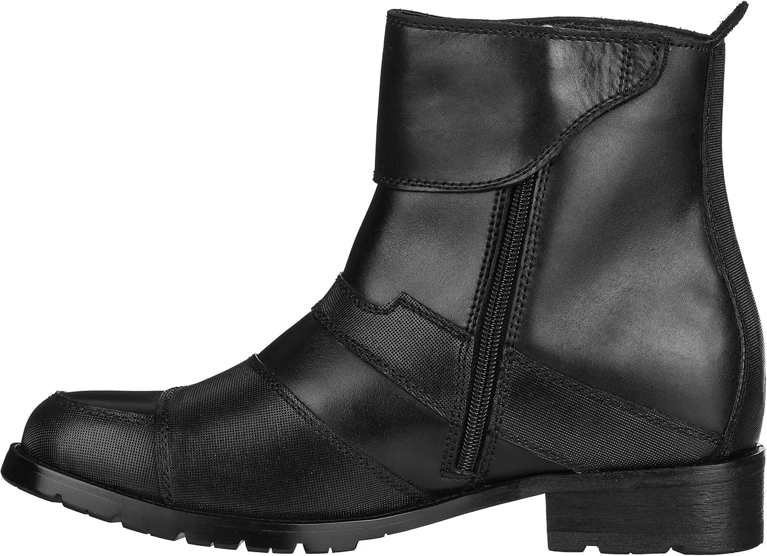 CALTO Men's Invisible Height Increasing Elevator Shoes - Black Leather Zipper High-top Biker Boots - 3.3 Inches Taller - G6251 - Size 9 D(M) US
