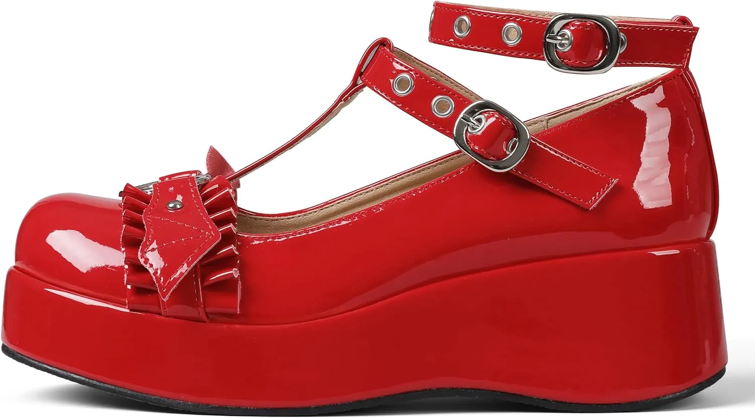 CELNEPHO Mary Jane Shoes Women Cute Ankle Strap Platform Wedge High Heel Pumps Gothic Party Dress Shoes for Women