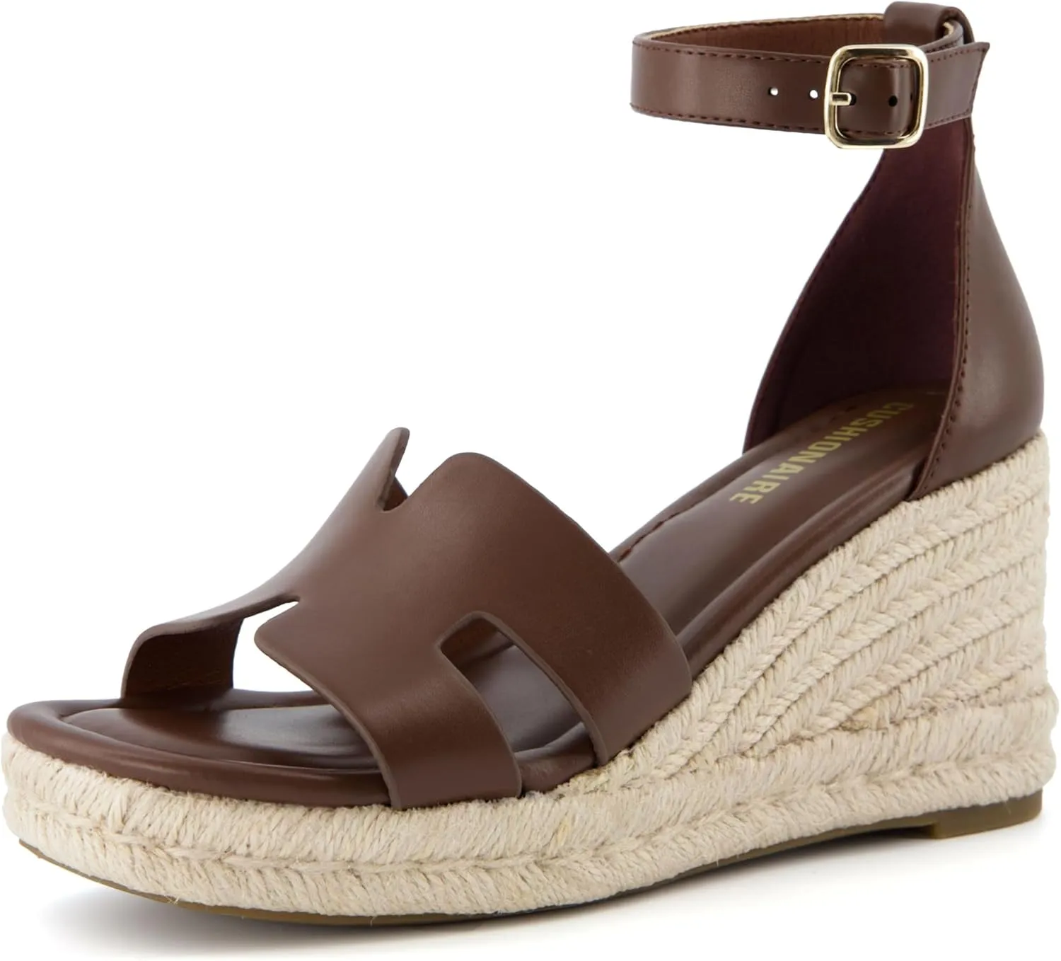 CUSHIONAIRE Women's Charlie Espadrille Wedge Sandal  Memory Foam and Wide Widths Available