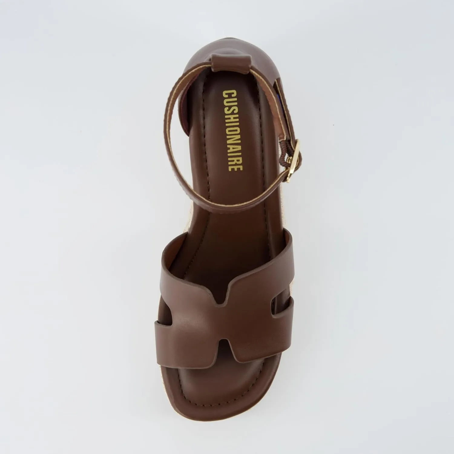 CUSHIONAIRE Women's Charlie Espadrille Wedge Sandal  Memory Foam and Wide Widths Available
