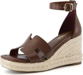 CUSHIONAIRE Women's Charlie Espadrille Wedge Sandal  Memory Foam and Wide Widths Available