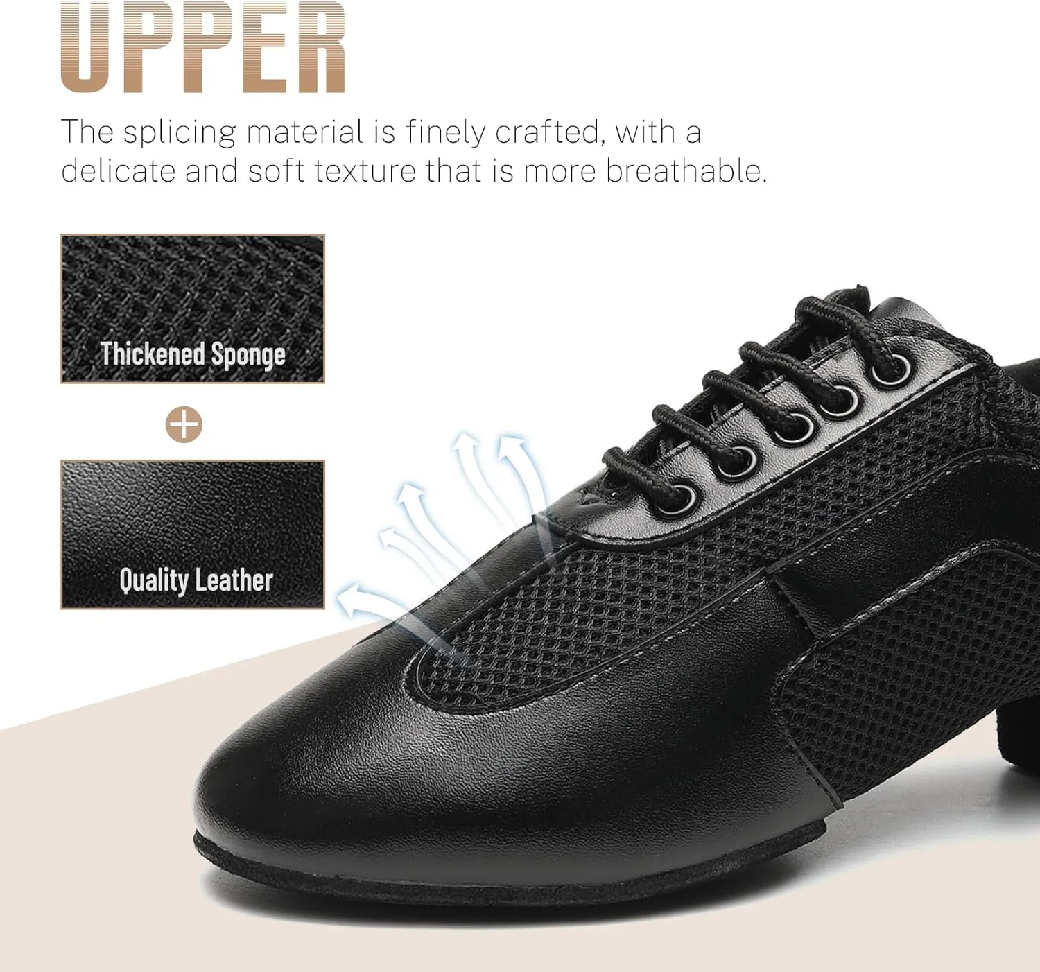 Dance Shoes for Women Ballroom Practice Training Split Sole Dancing Shoes 1.5 Inch Low Heel Latin Salsa Shoes