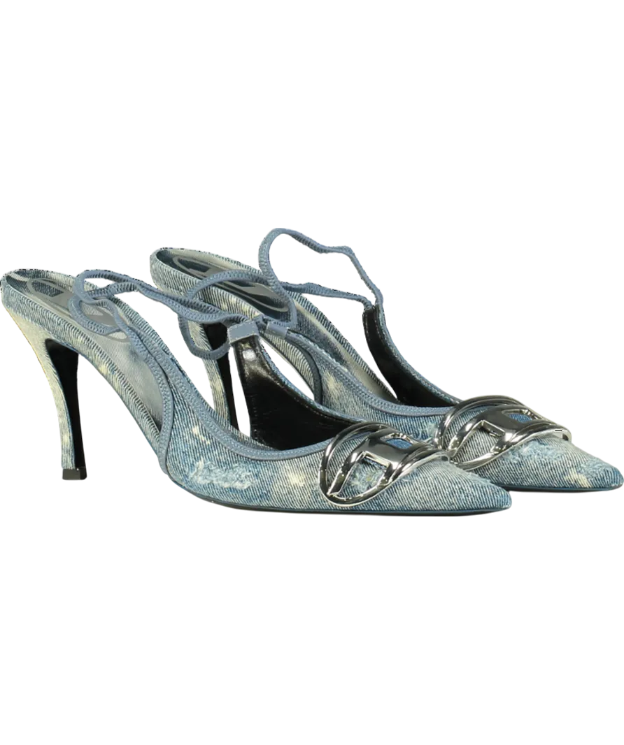 Diesel Blue D-venus-slingback Pumps UK 7 EU 40 👠