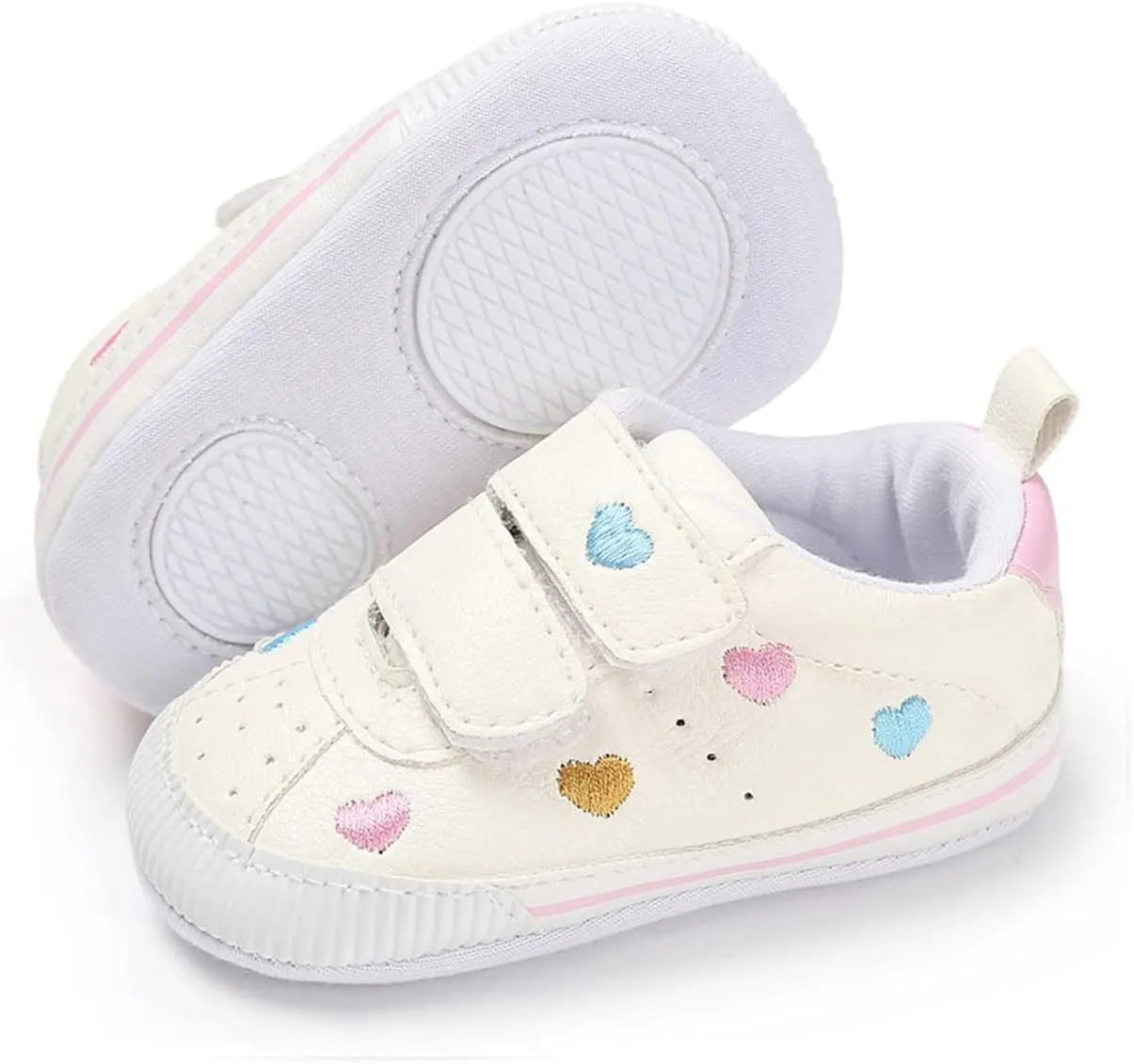 E-FAK Baby Shoes Boys Girls Infant Sneakers Non-Slip Rubber Sole Toddler Crib First Walker Shoes