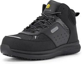 FitVille Wide Work Boots for Men Composite Toe Safety Work Shoes Slip-Resistant Work Boots Waterproof Lightweight - SteelCore