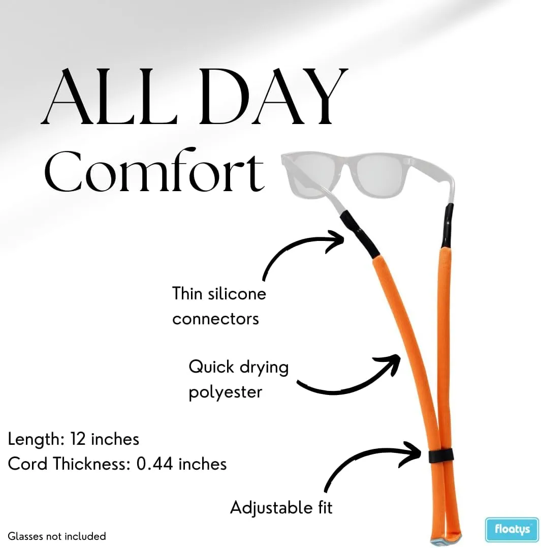 Floating Polyester Sunglasses Straps 3 Pack | Adjustable | Lock Tight Connectors | Fun Colors | Men and Women