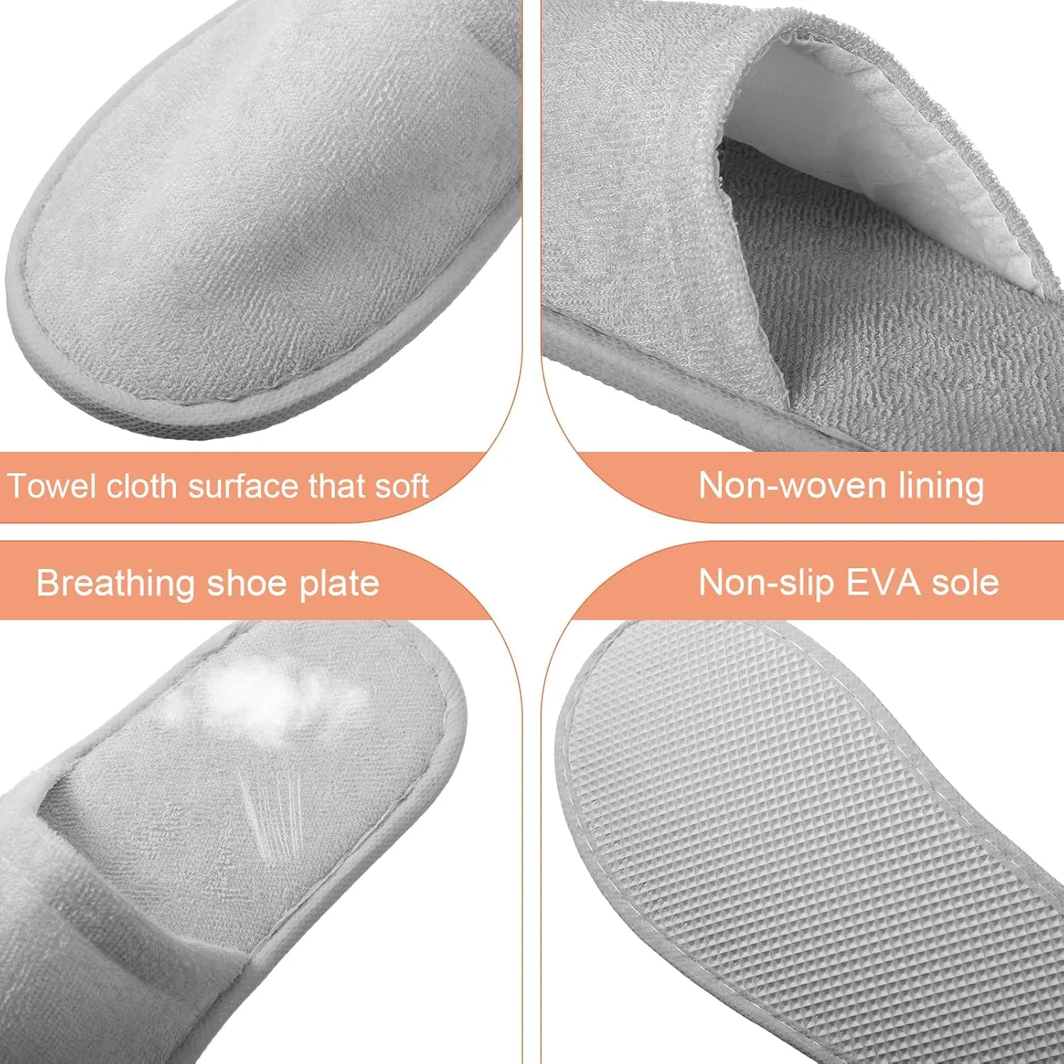 Geyoga 24 Pairs Disposable Slippers for Guests Bulk 2 Size Cotton Hotel Spa House Slippers for Graduation Wedding Party Shoeless Home Travel Individually Wrapped