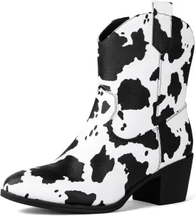 GLOBALWIN Women's The Western Wear Fashion Cowboy Cowgirl Free Birds Country Concert Disco Outfits Low Heel Walking Boots For Ladies