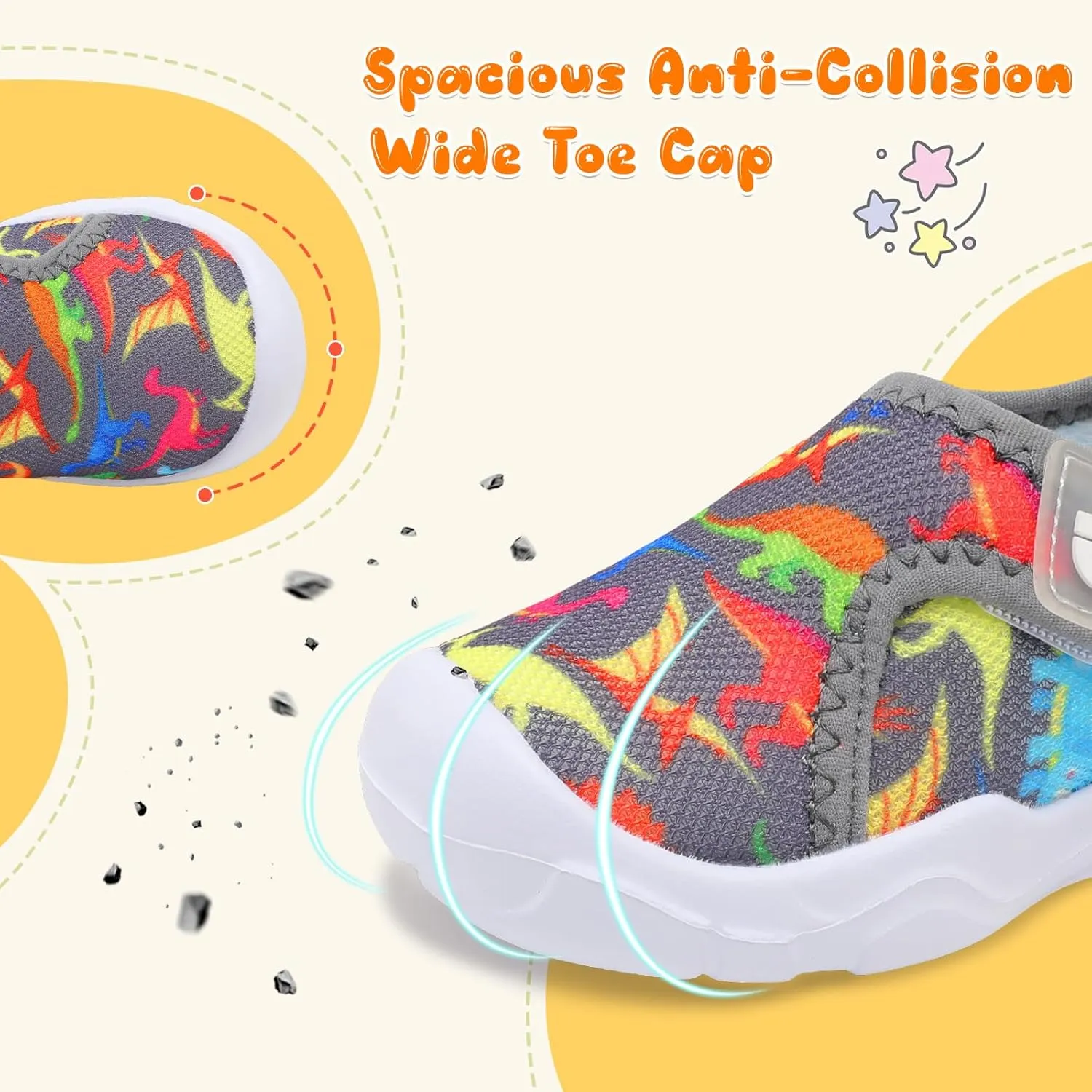 JOINFREE Toddler Boys Girls Barefoot Shoes Breathable Kids Sneakers Lightweight Walking Shoes Slip On Tennie Shoes Wide School Shoes