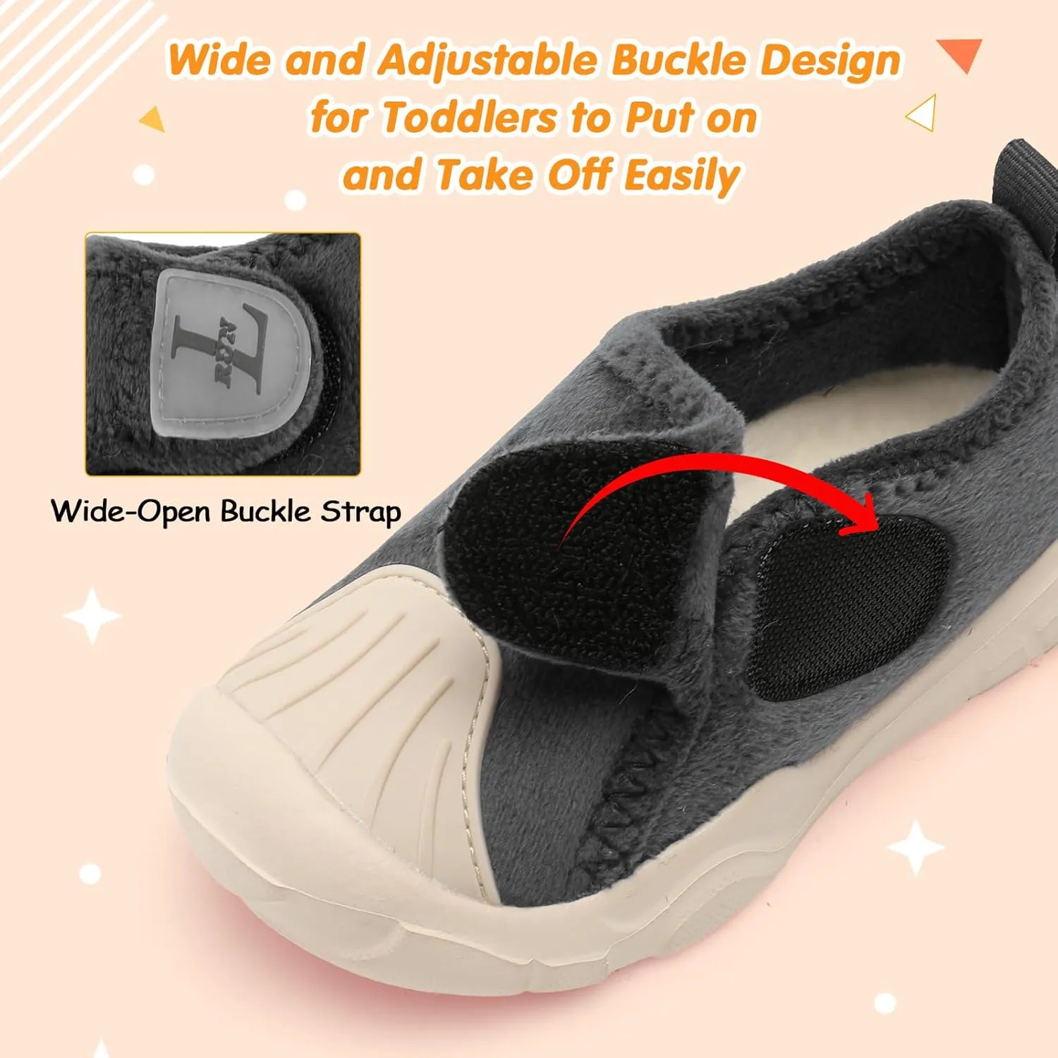 L-RUN Toddler Slippers Soft Boys Girls Barefoot House Slippers Anti-slip Lightweight Home Shoes for Indoor Outdoor Walking