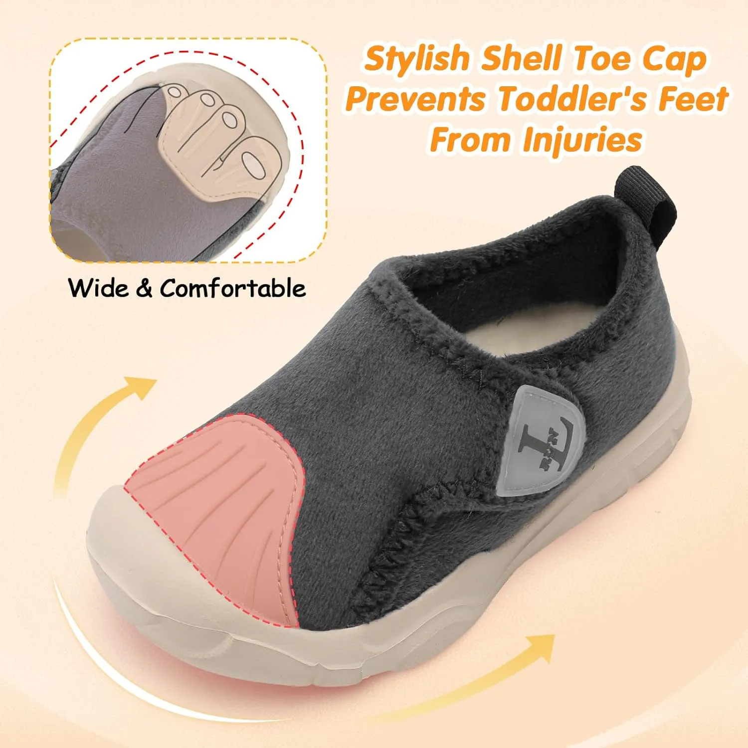 L-RUN Toddler Slippers Soft Boys Girls Barefoot House Slippers Anti-slip Lightweight Home Shoes for Indoor Outdoor Walking