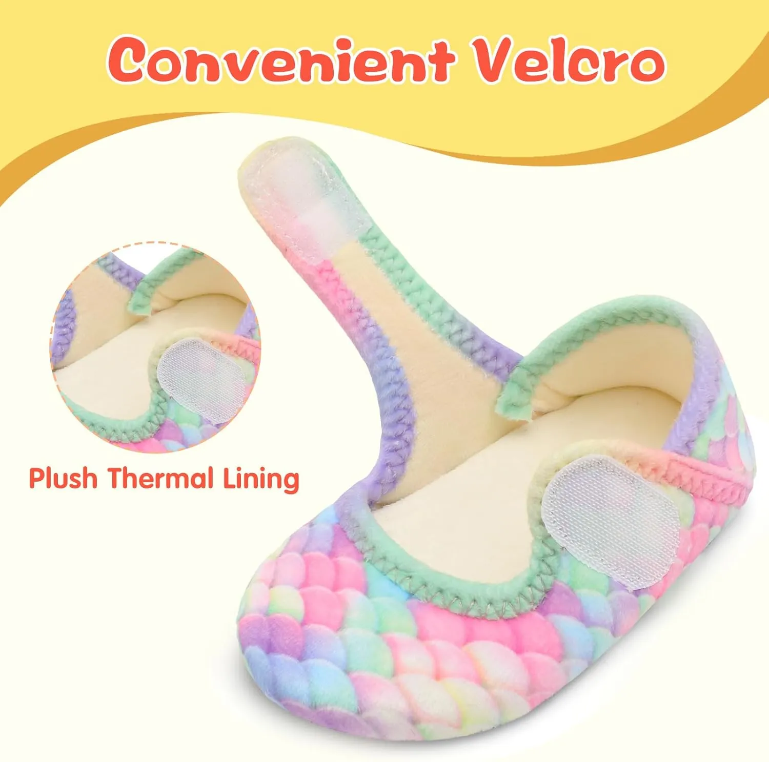 LeIsfIt Toddler Slippers - Boys & Girls Wide Adjustable House Shoes, Warm Winter Non-Slip Indoor/Outdoor Slippers