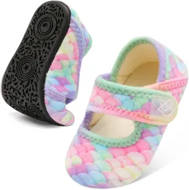 LeIsfIt Toddler Slippers - Boys & Girls Wide Adjustable House Shoes, Warm Winter Non-Slip Indoor/Outdoor Slippers