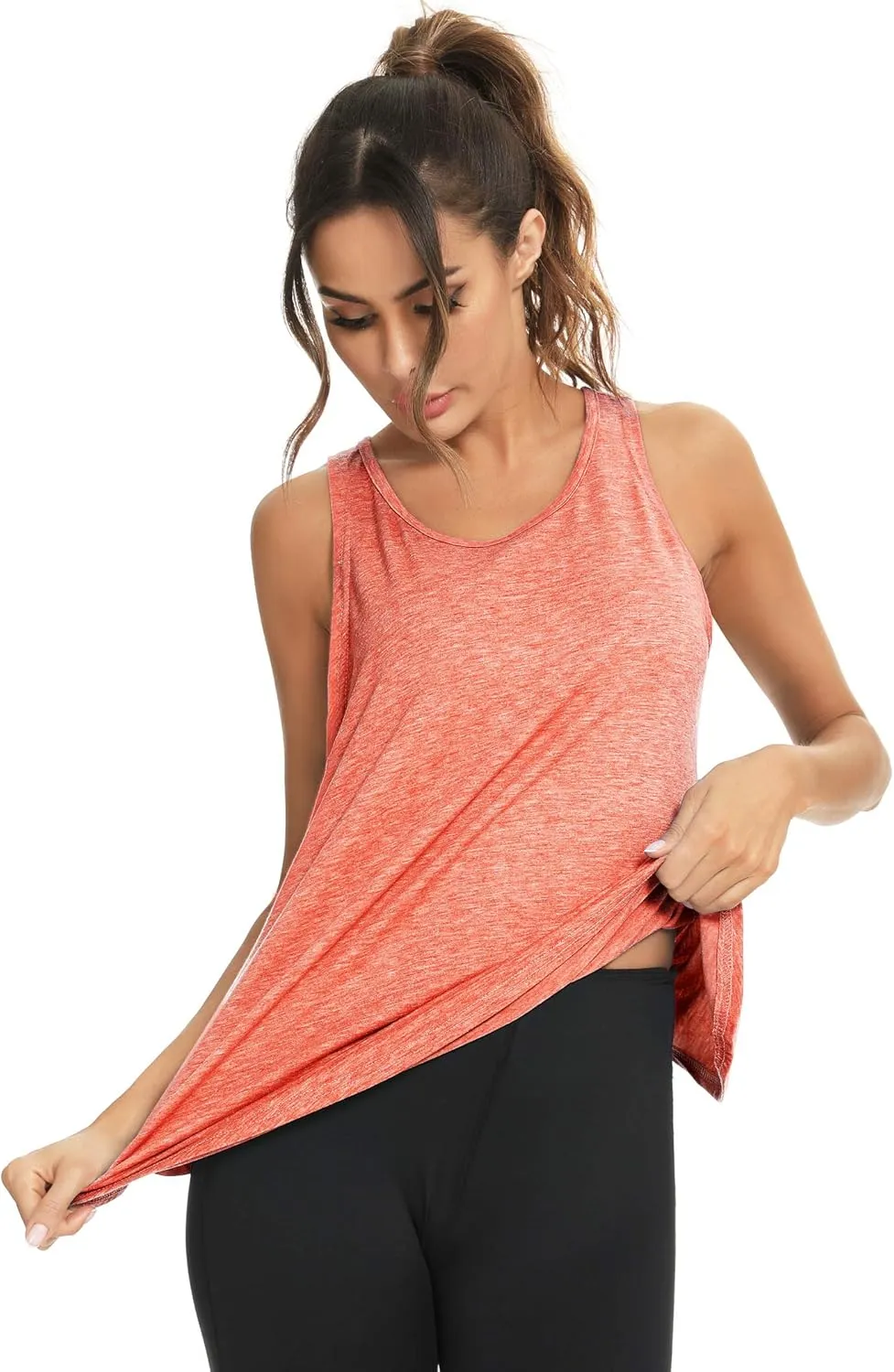 LYHNMW Open Back Workout Top Backless Yoga Shirts Tie Back Workout Tank Activewear Shirts Exercise Yoga Tank Tops (1-3Pack)