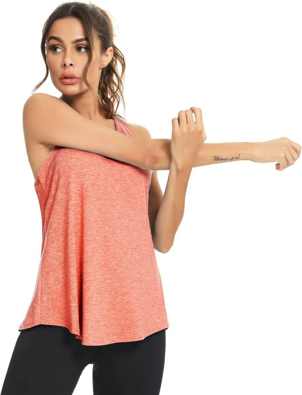 LYHNMW Open Back Workout Top Backless Yoga Shirts Tie Back Workout Tank Activewear Shirts Exercise Yoga Tank Tops (1-3Pack)