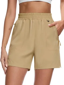 MAGCOMSEN Women's 5" Hiking Cargo Shorts UPF 50  Quick Dry Lightweight Golf Athletic Casual Summer Shorts with Pockets