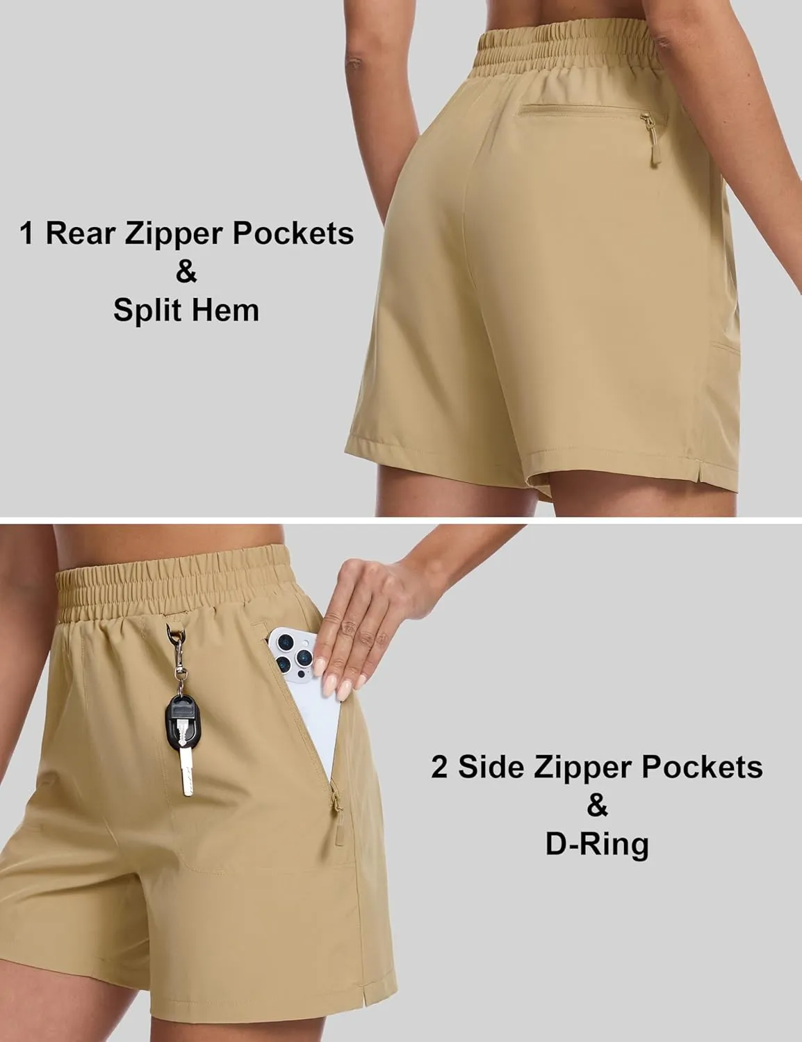 MAGCOMSEN Women's 5" Hiking Cargo Shorts UPF 50  Quick Dry Lightweight Golf Athletic Casual Summer Shorts with Pockets