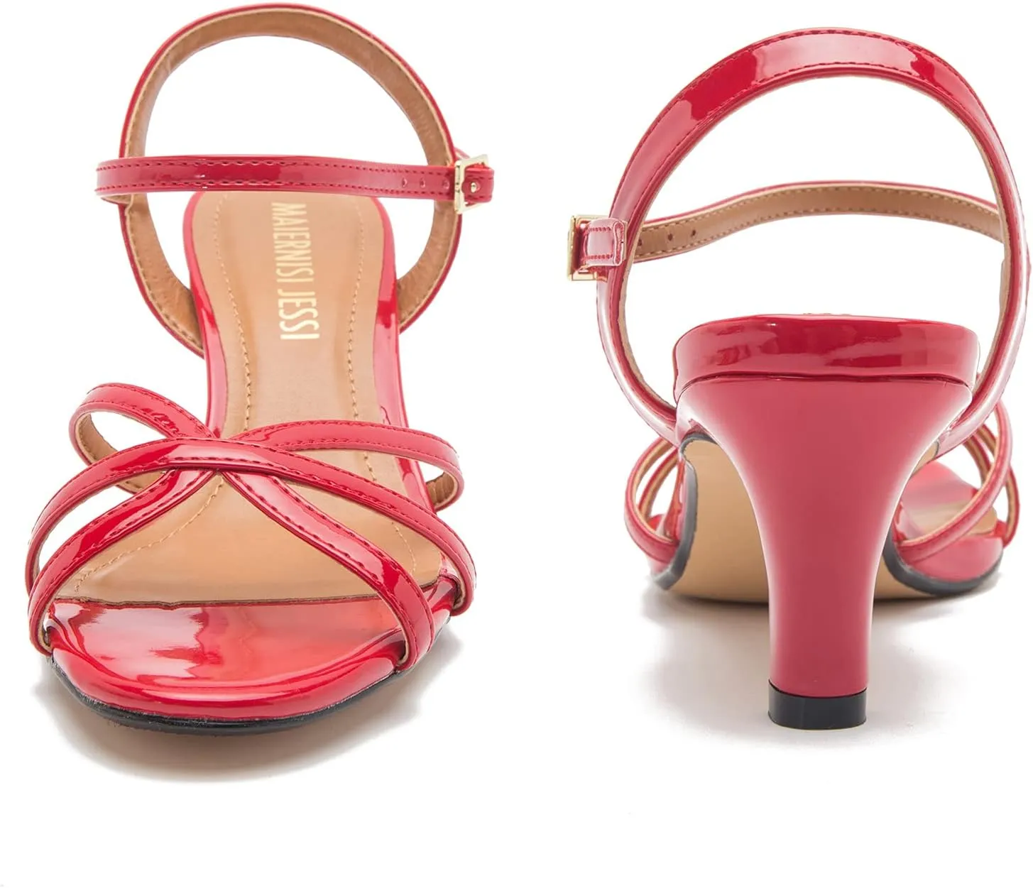 MAIERNISI JESSI Unisex Men's Women's Sandals Ankle Strap Cross Slingback Kitten Heel