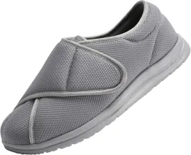 Men Wide Walking Shoes Adjustable Velcr Elderly Diabetic Edema Swollen Feet Outdoor Lightweight Anti Slip Sneaker Sole
