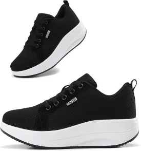 Oude Womens Walking Sneakers Comfy | Platform Shoes for Women Fashion | Stylish Standing All Day Rocker Bottom