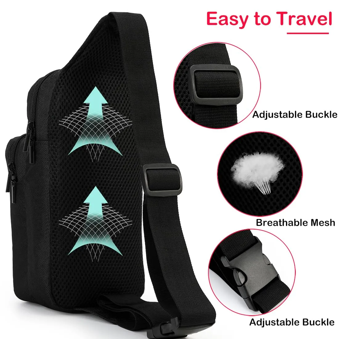 Owngen Travel Bag for Nintendo Switch/Lite/OLED, for Zelda Tears of the Kingdom Portable Sling Shoulder Crossbody Carrying Storage Accessories Backpack with Cute Game Card Case, 4 Thumb Grip Caps