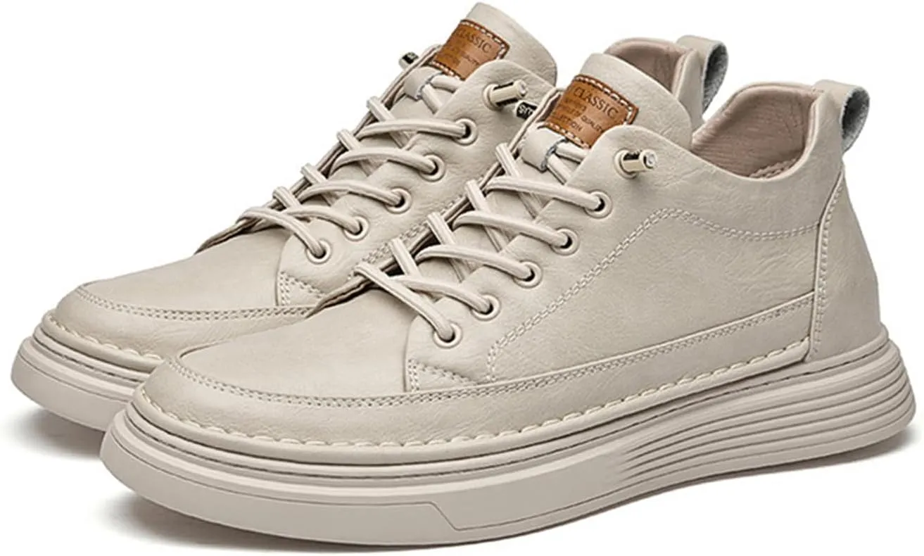 PURCHAWEE Elevator Shoes for Men Height Increase,Men's Invisible Height Increasing Elevator Shoes Taller Height Sneakers Leather Casual Shoes