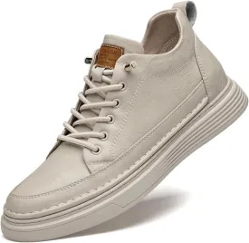 PURCHAWEE Elevator Shoes for Men Height Increase,Men's Invisible Height Increasing Elevator Shoes Taller Height Sneakers Leather Casual Shoes