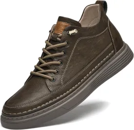 PURCHAWEE Elevator Shoes for Men Height Increase,Men's Invisible Height Increasing Elevator Shoes Taller Height Sneakers Leather Casual Shoes