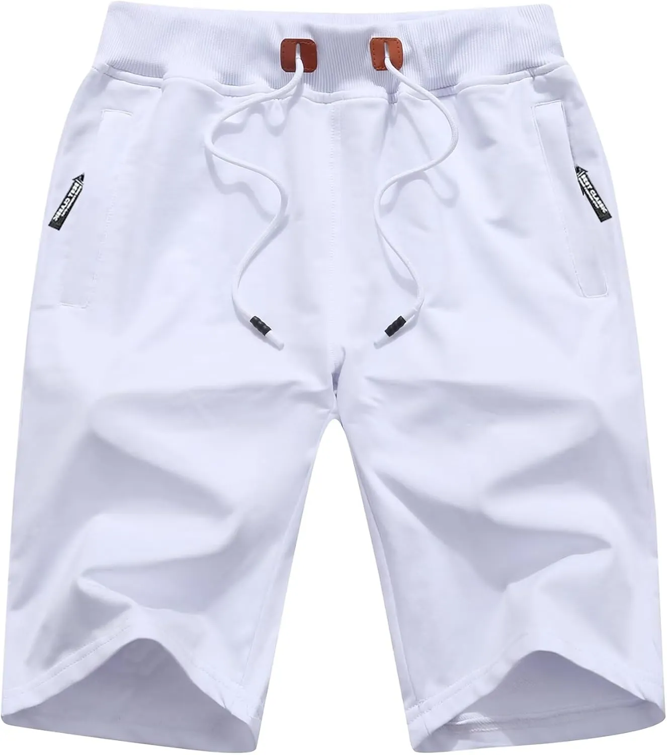 QPNGRP Mens Shorts Casual Drawstring Zipper Pockets Elastic Waist