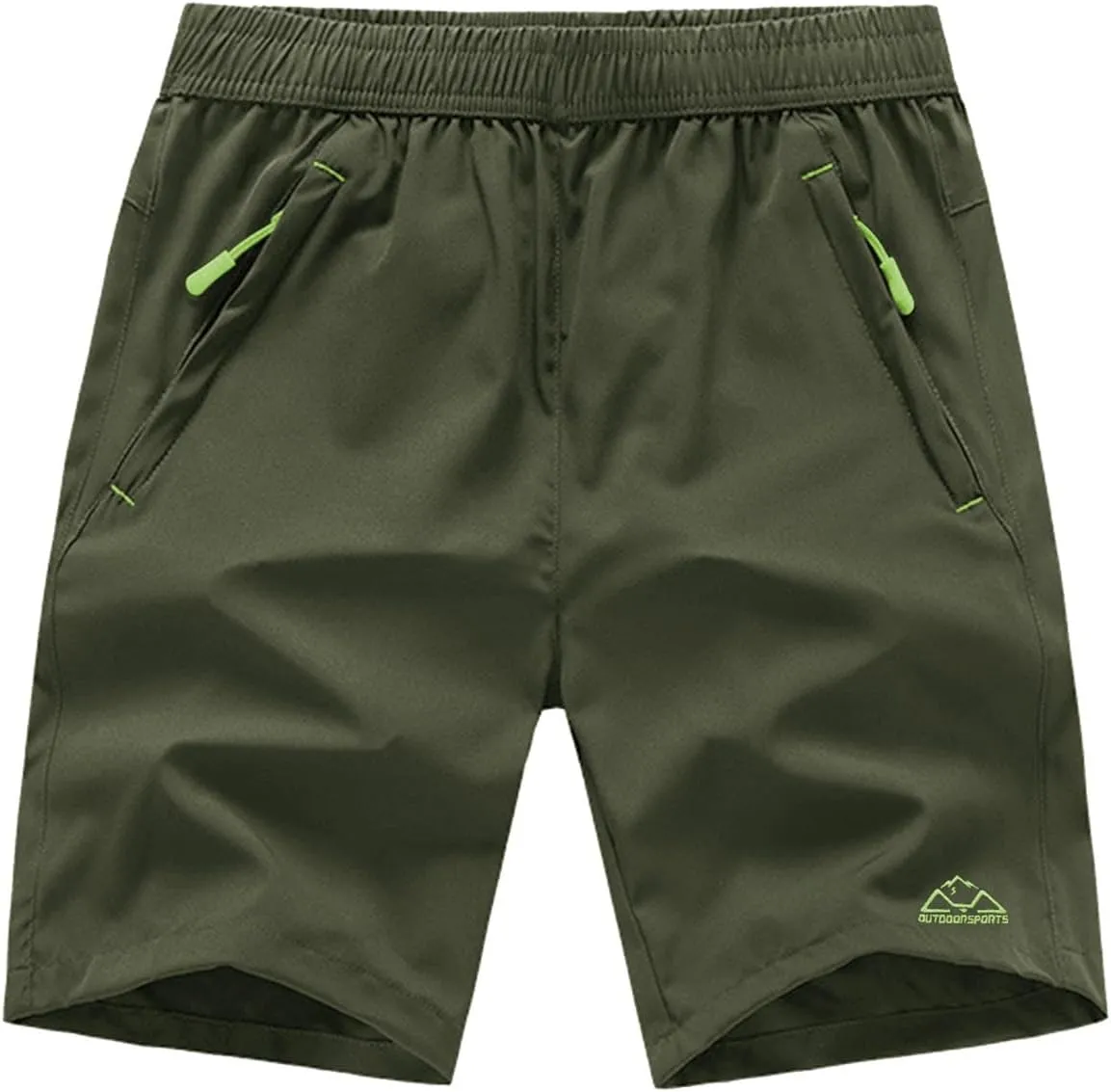Rdruko Men's Quick Dry Hiking Shorts Lightweight Running Gym Outdoor Active Shorts with Zipper Pockets