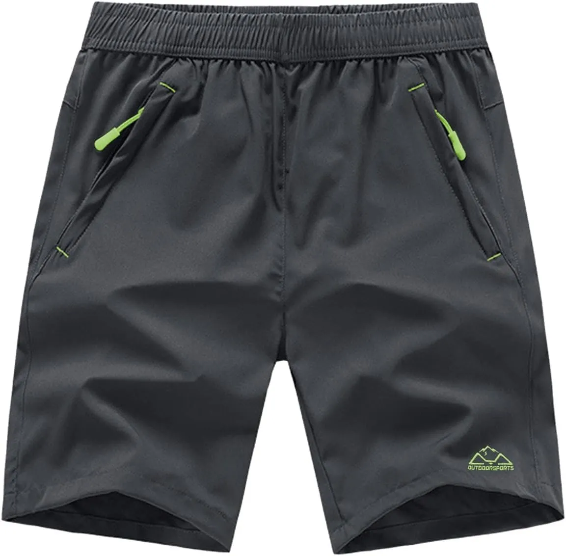 Rdruko Men's Quick Dry Hiking Shorts Lightweight Running Gym Outdoor Active Shorts with Zipper Pockets