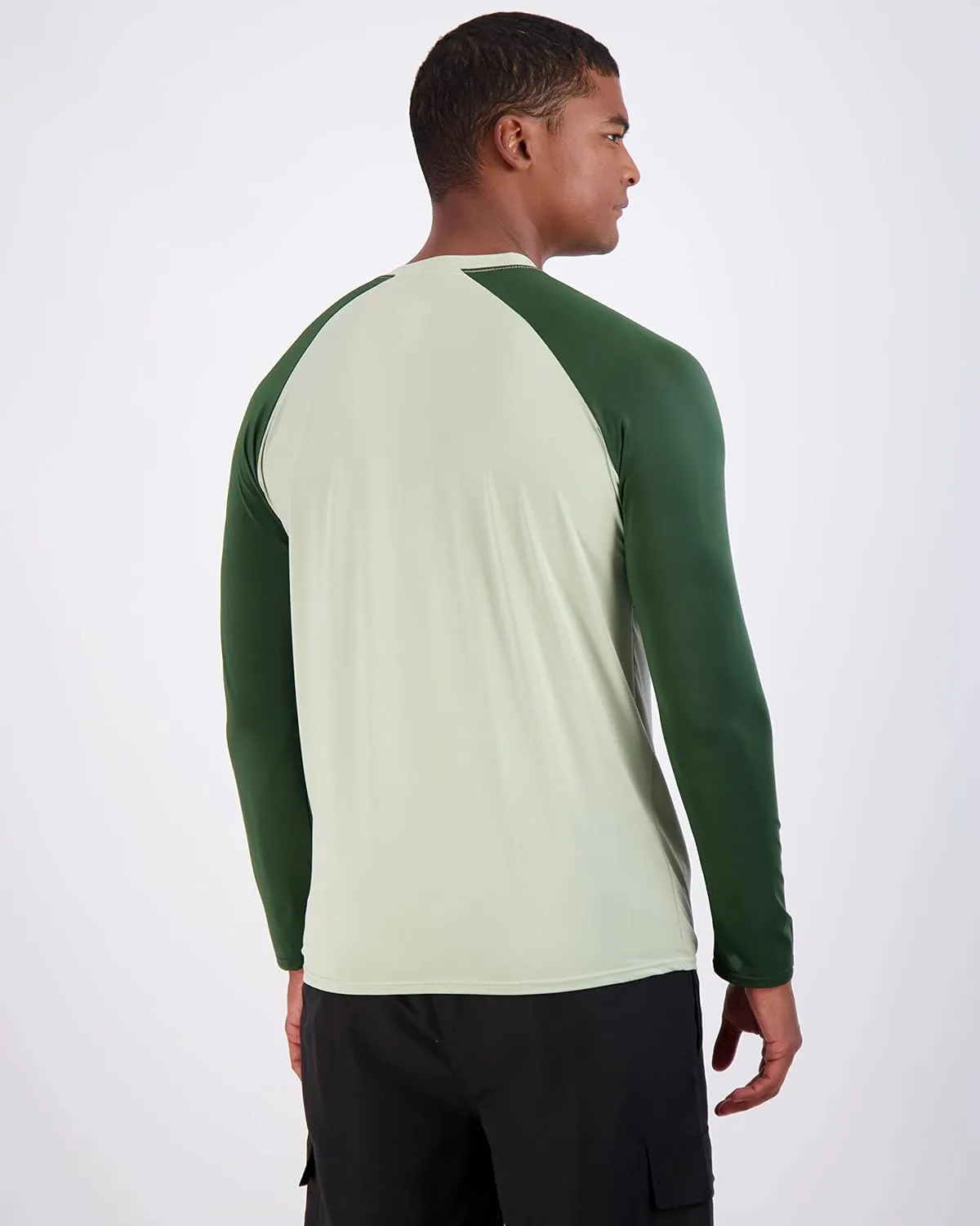 Real Essentials 4 Pack: Mens Long Sleeve Rash Guard Shirt UPF 50  Swim Beach UV Sun Protection Fishing Quick Dry (Big & Tall)