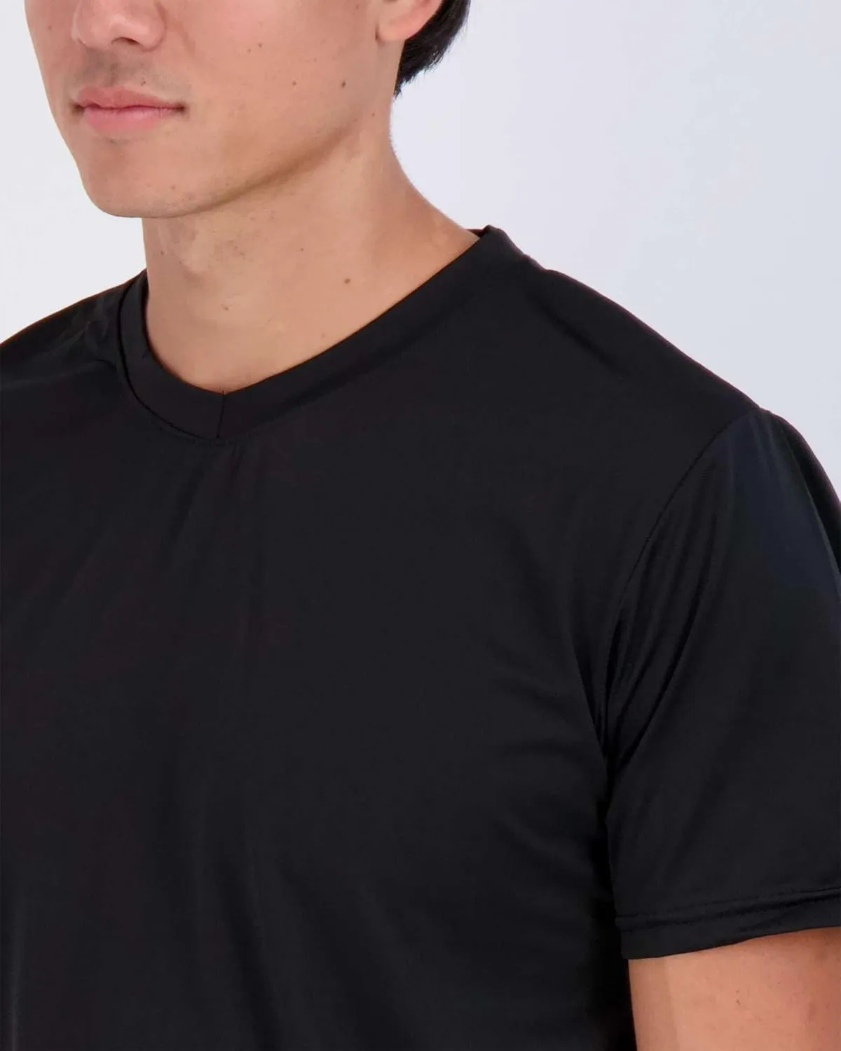 Real Essentials 5 Pack: Men??s V-Neck Dry-Fit Moisture Wicking Active Athletic Tech Performance T-Shirt