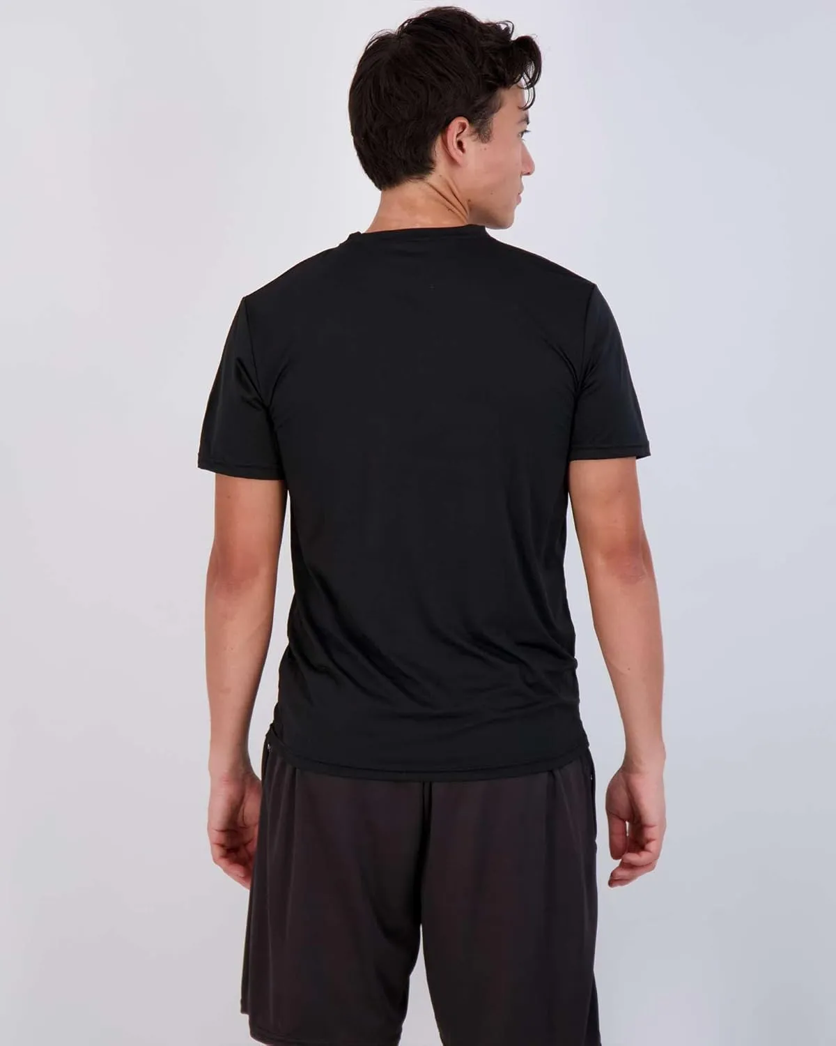 Real Essentials 5 Pack: Men??s V-Neck Dry-Fit Moisture Wicking Active Athletic Tech Performance T-Shirt