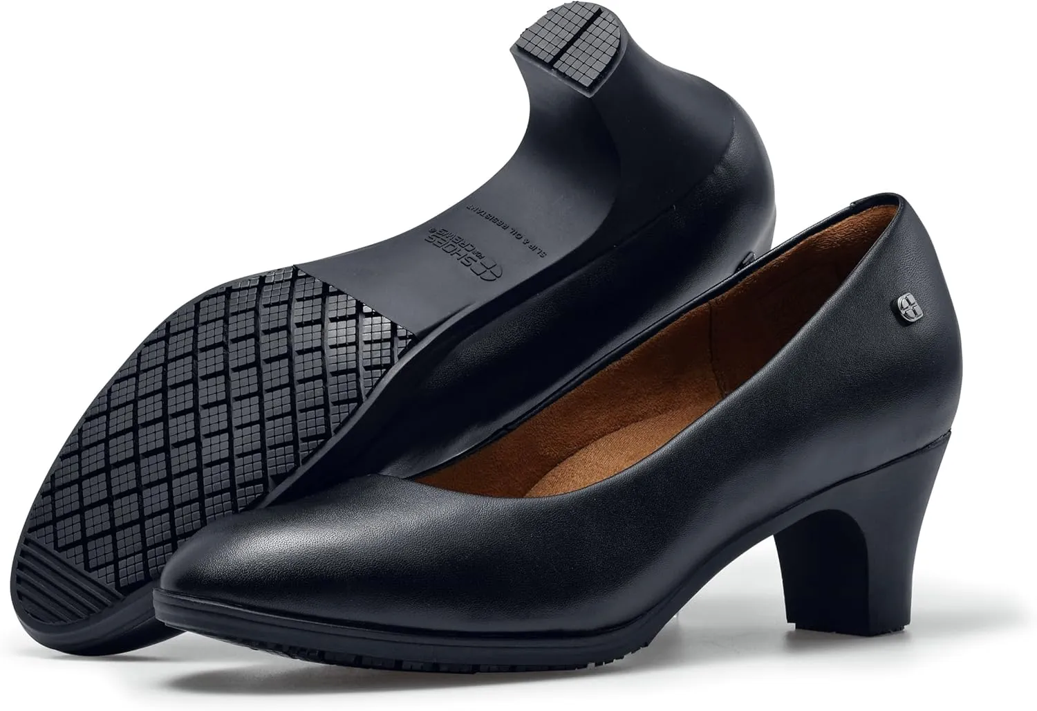 Shoes for Crews Olivia, Women's Slip-Resistant High Heel Dress Shoes for Work, Water Resistant, Women's Heel Pumps Comfortable Flight Attendant Shoes