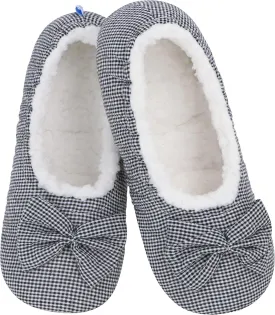 Snoozies Flat Ballet Slippers for Women Indoor, Lightweight and Soft Sherpa-Lined Slipper Socks Non-Skid, Ladies Gifts