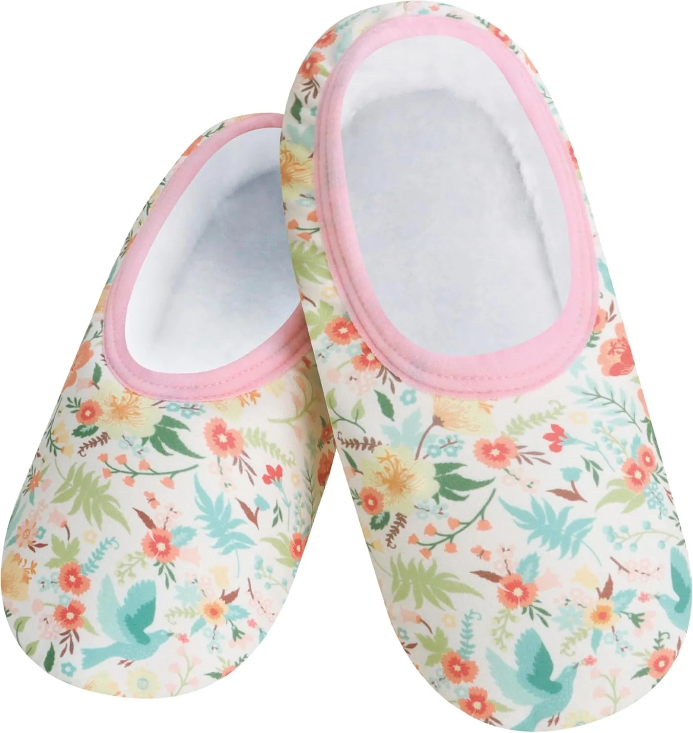 Snoozies Skinnies slipper socks for Women - Non-Slip slipper socks Lightweight Soft Sherpa Lining - Foldable