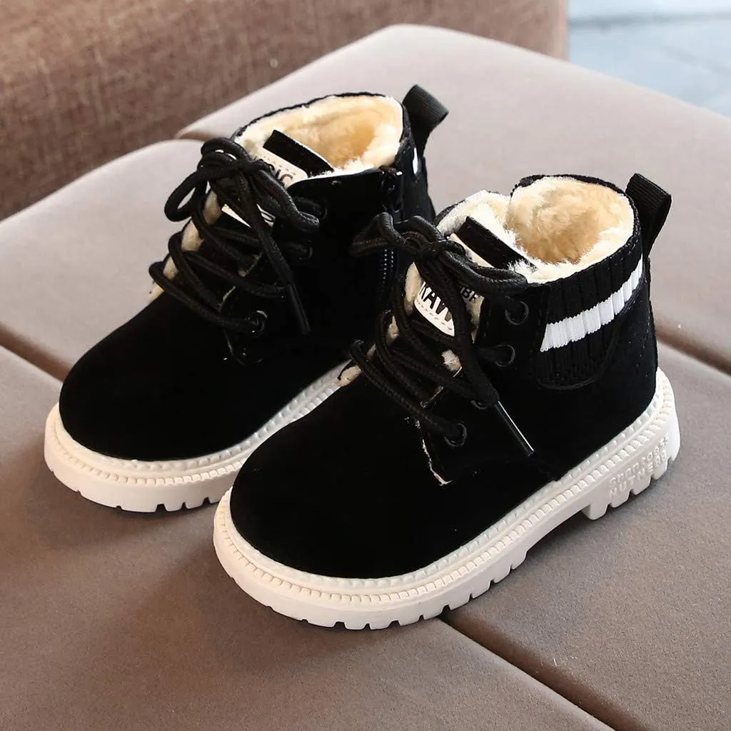 Snow Boots for Kids Winter Booties Zipper Faux Fur Ankle Boots Boys Girls Winter Snow Boots Warm Faux Fur Lined Shoes