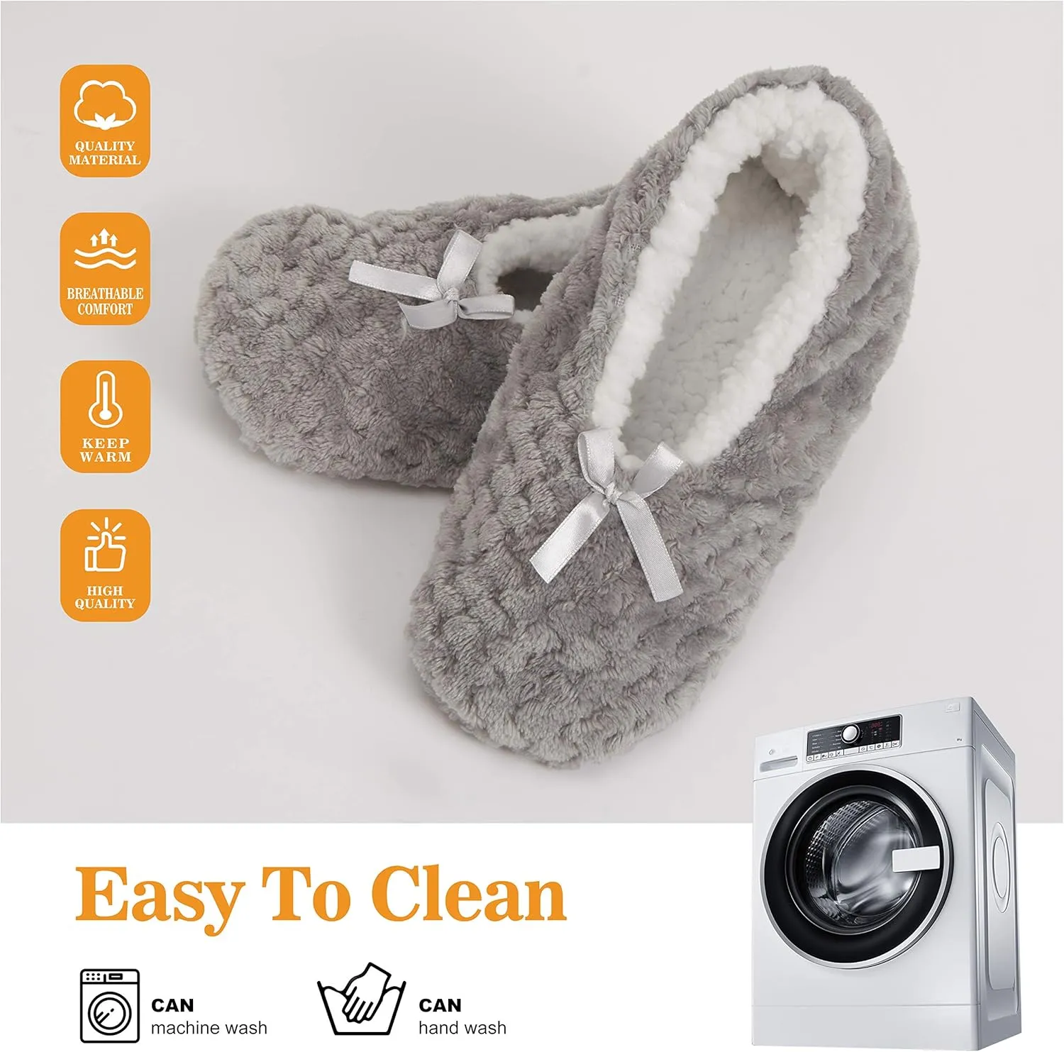 Soft Slipper Socks Warm Cozy Fuzzy Sleeper Non-Slip Sole Lined Socks for Women Home Spa Hotel