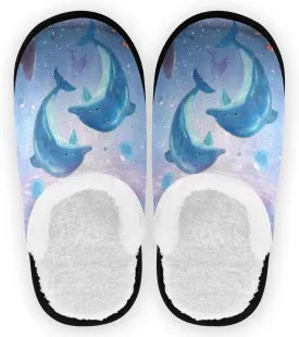 visesunny Slippers for Women Mens Winter Warm Memory Foam Cotton Home Slippers Soft Plush Fleece Slip on House Slippers for Girls Indoor Outdoor Shoes