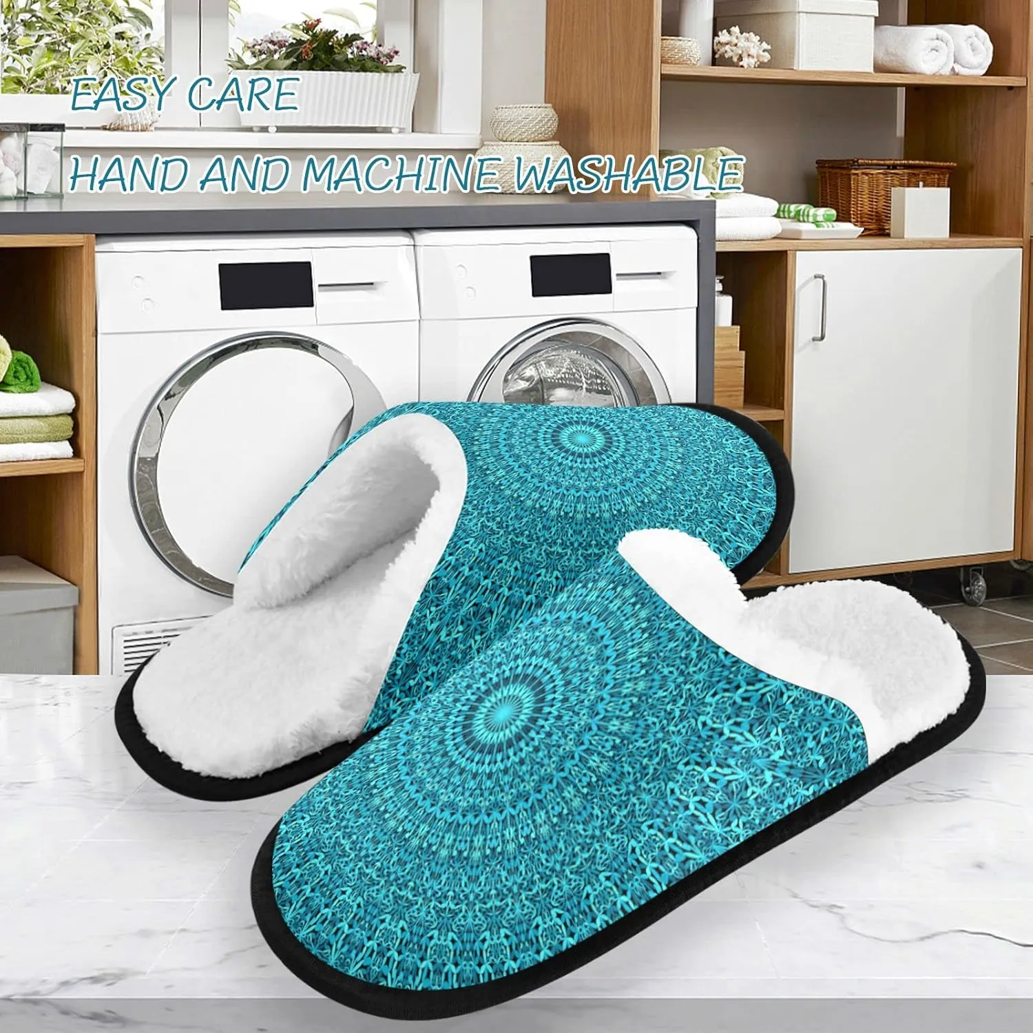 visesunny Slippers for Women Mens Winter Warm Memory Foam Cotton Home Slippers Soft Plush Fleece Slip on House Slippers for Girls Indoor Outdoor Shoes